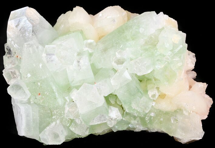 Green, Zoned Apophyllite With Peach Stilbite - India #44414